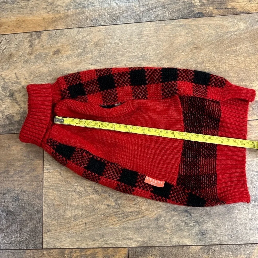KYEESE Moose Buffalo Plaid Dog Sweater, Size L